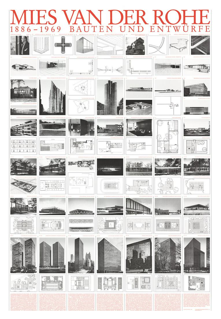 Mies van Der Rohe - Studies and Executed Buildings - Offset Lithograph 39.25" x 27.5" (1 of 1)