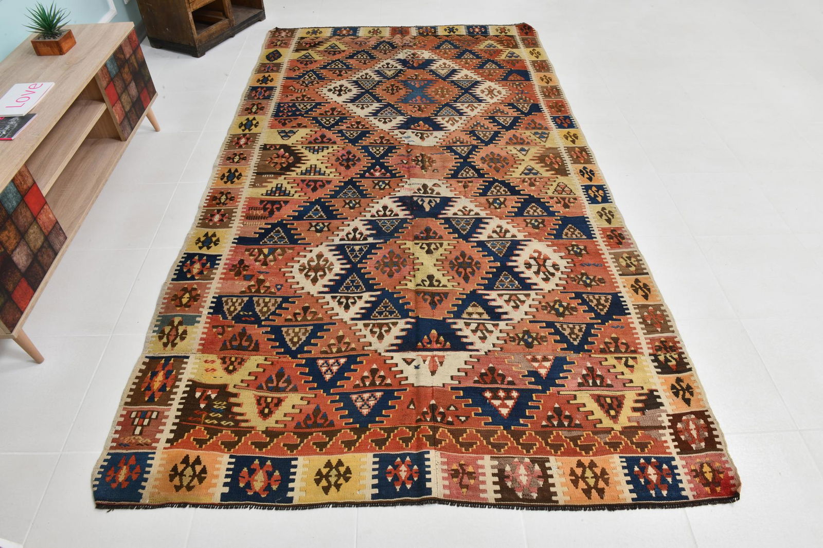 5' x 7' Vintage Turkish Kilim Old Rug - 32783 (1 of 19)