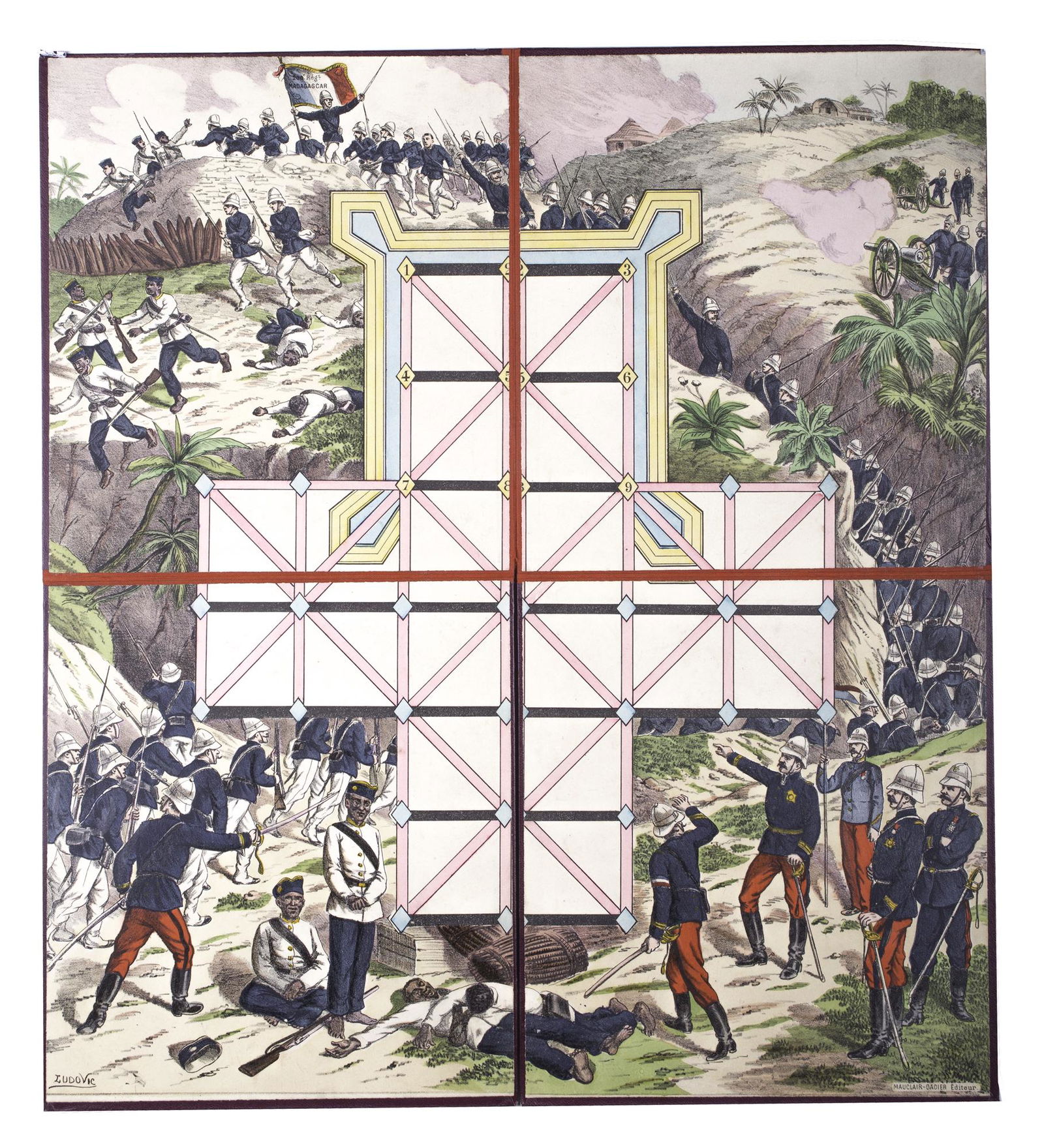 Mauclair-Dacier French game 1880 Citadel Game Jeu de l'assault (1 of 5)
