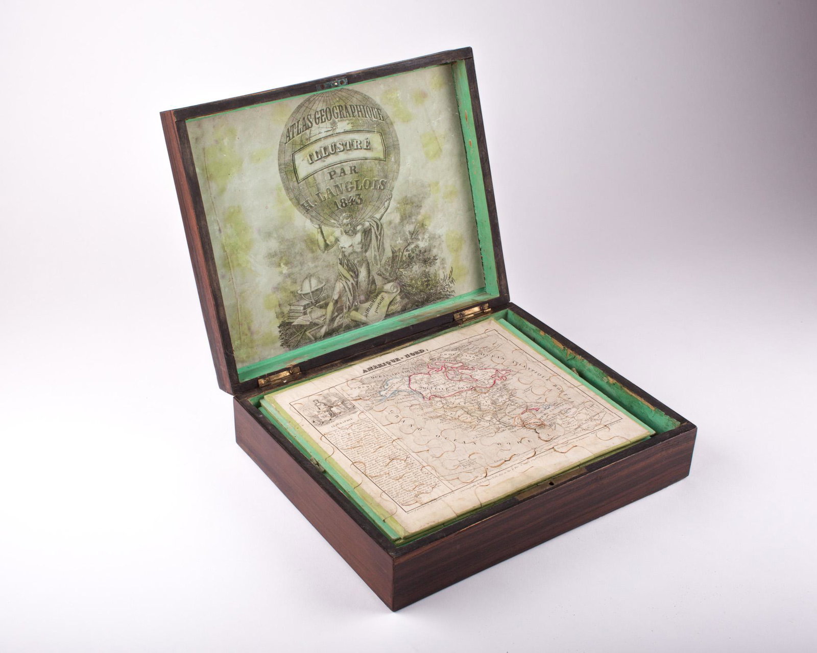 Atlas Puzzle Geography 1843 H. Langois dissected map (1 of 11)