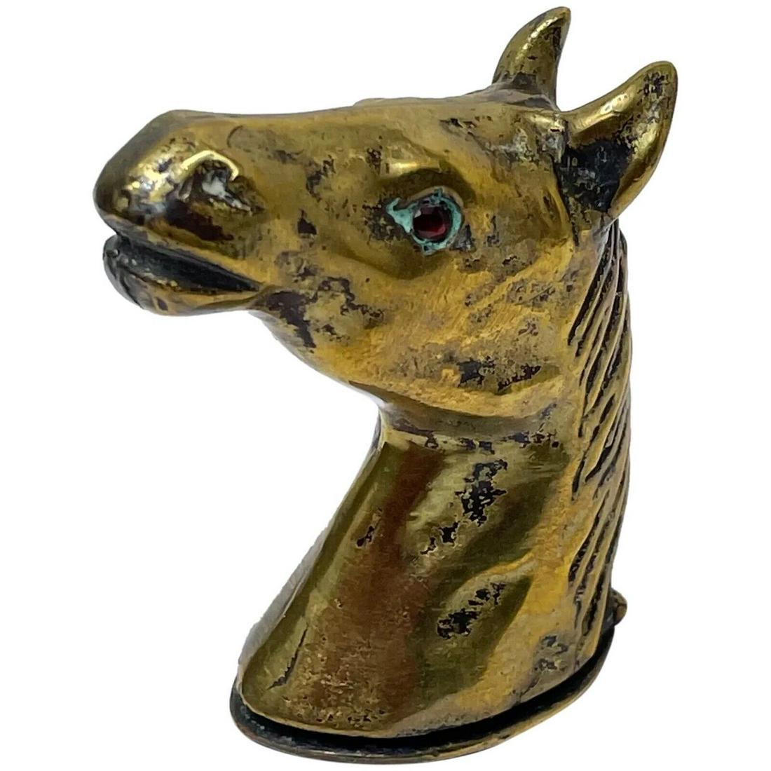 Rare Fine Early 20th Century Antique Horse Head Vesta Match Case With Glass Eyes (1 of 12)