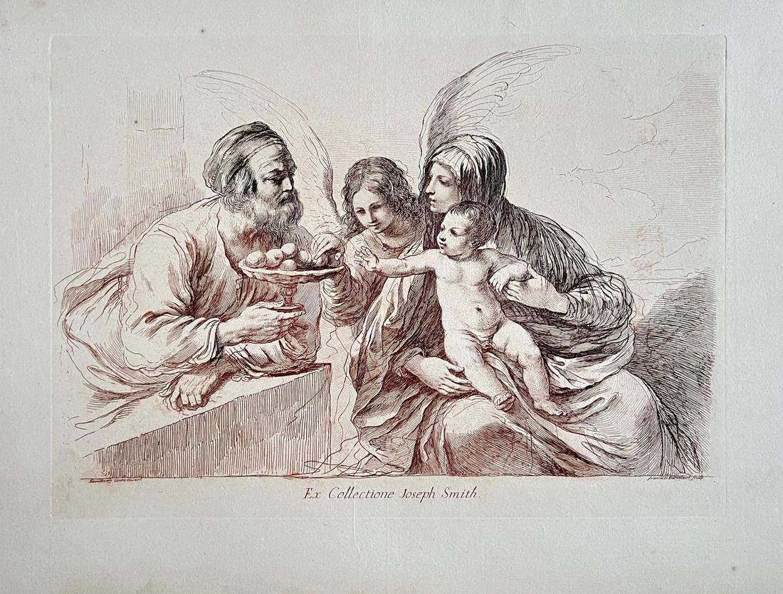Antique Print - Religious - The Holy Family with an Angel - Francesco Bartolozzi: Title: Antique Print - Religious - The Holy Family with an Angel - Francesco Bartolozzi Date/Period: 1764 Dimension: 47 cm x 36 cm Material: Paper Additional Information: "The Holy Family with an ange