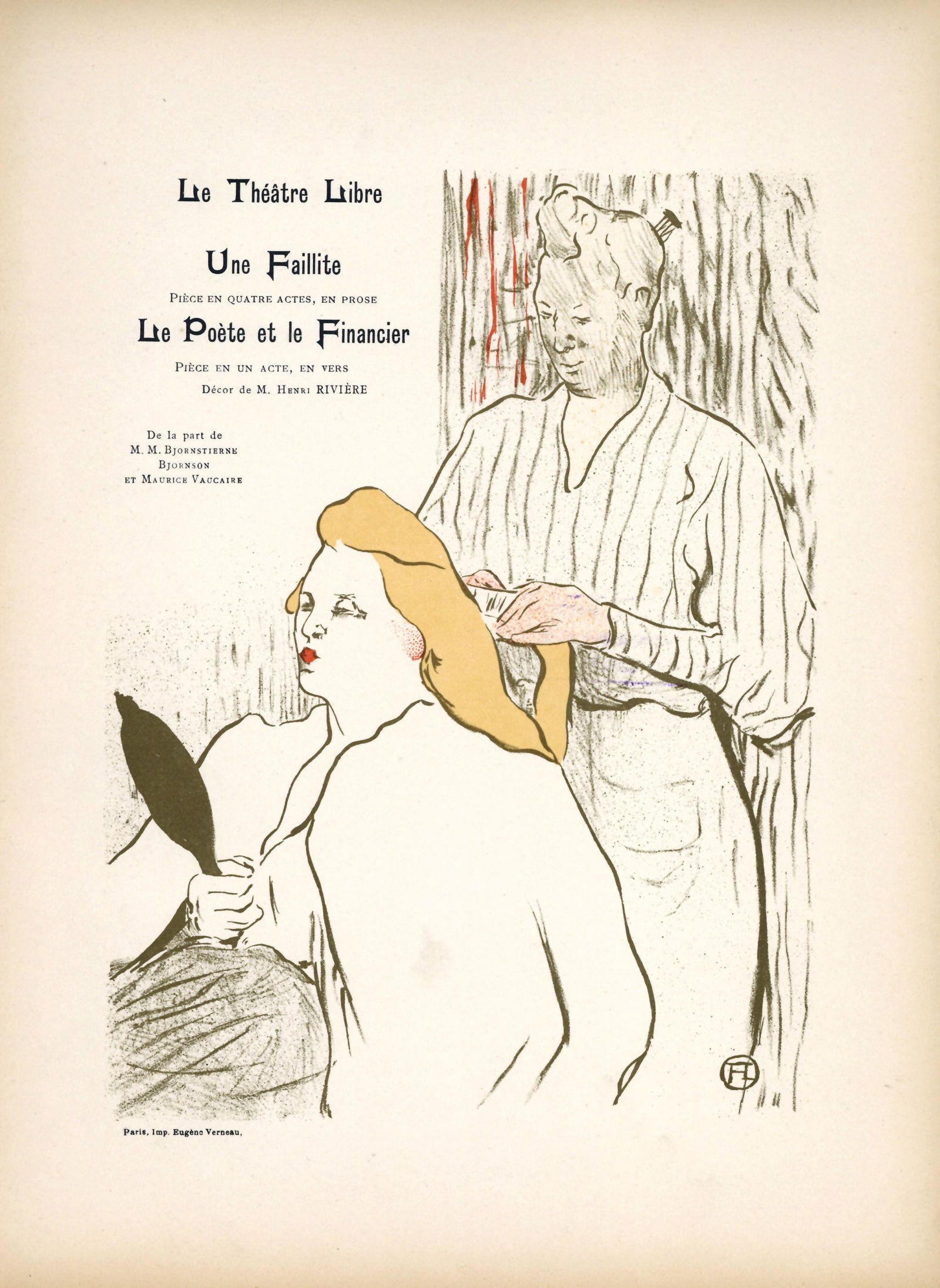 Toulouse-Lautrec lithograph "Le Theatre Libre une Faillite" (1 of 1)