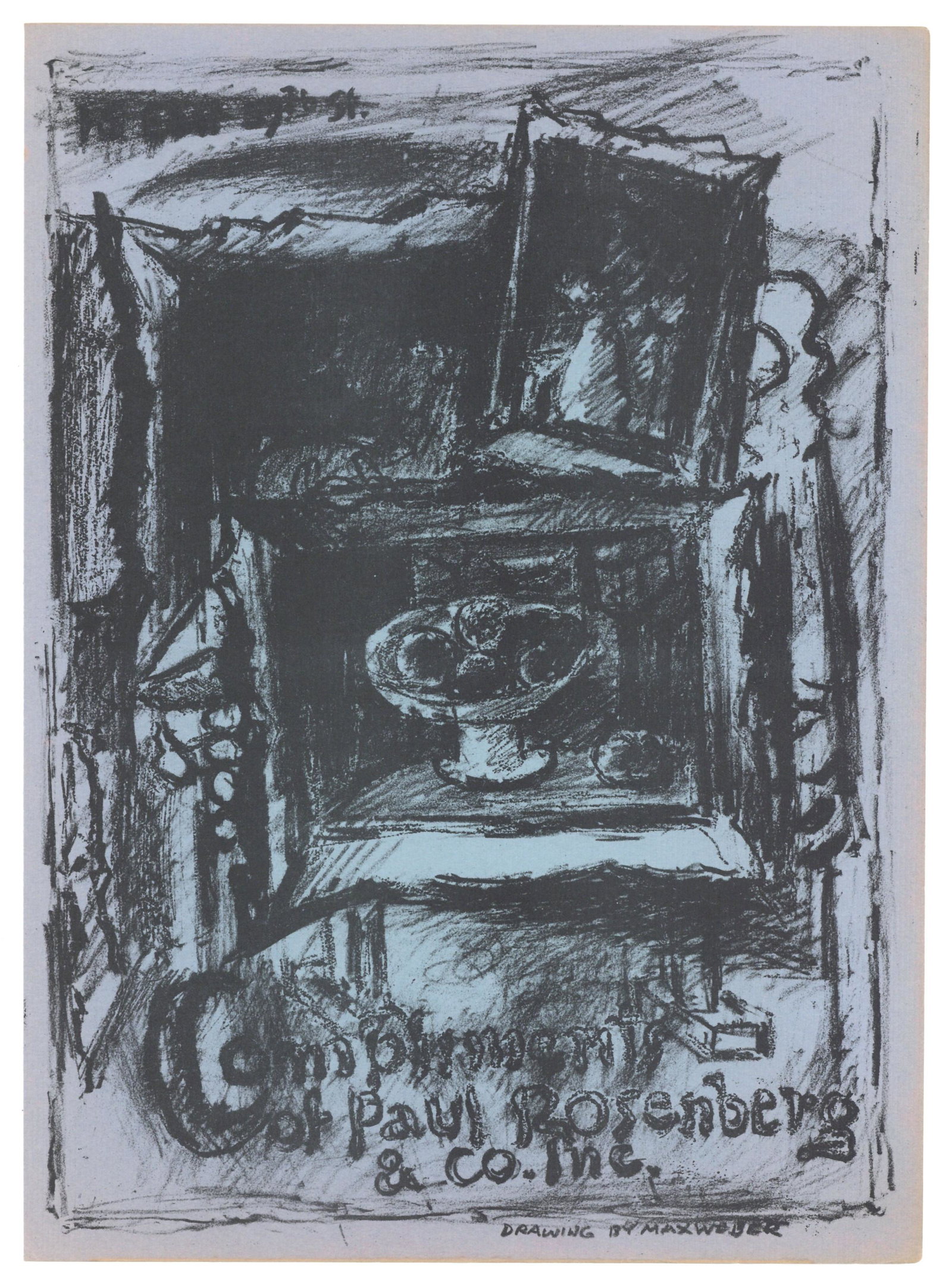 Max Weber original lithograph: Medium: original lithograph. This lithograph is from the rare 1951 "Improvisations" portfolio, published by the Artists Equity Association of New York on the occasion of the 1951 Spring Fantasia Masqu