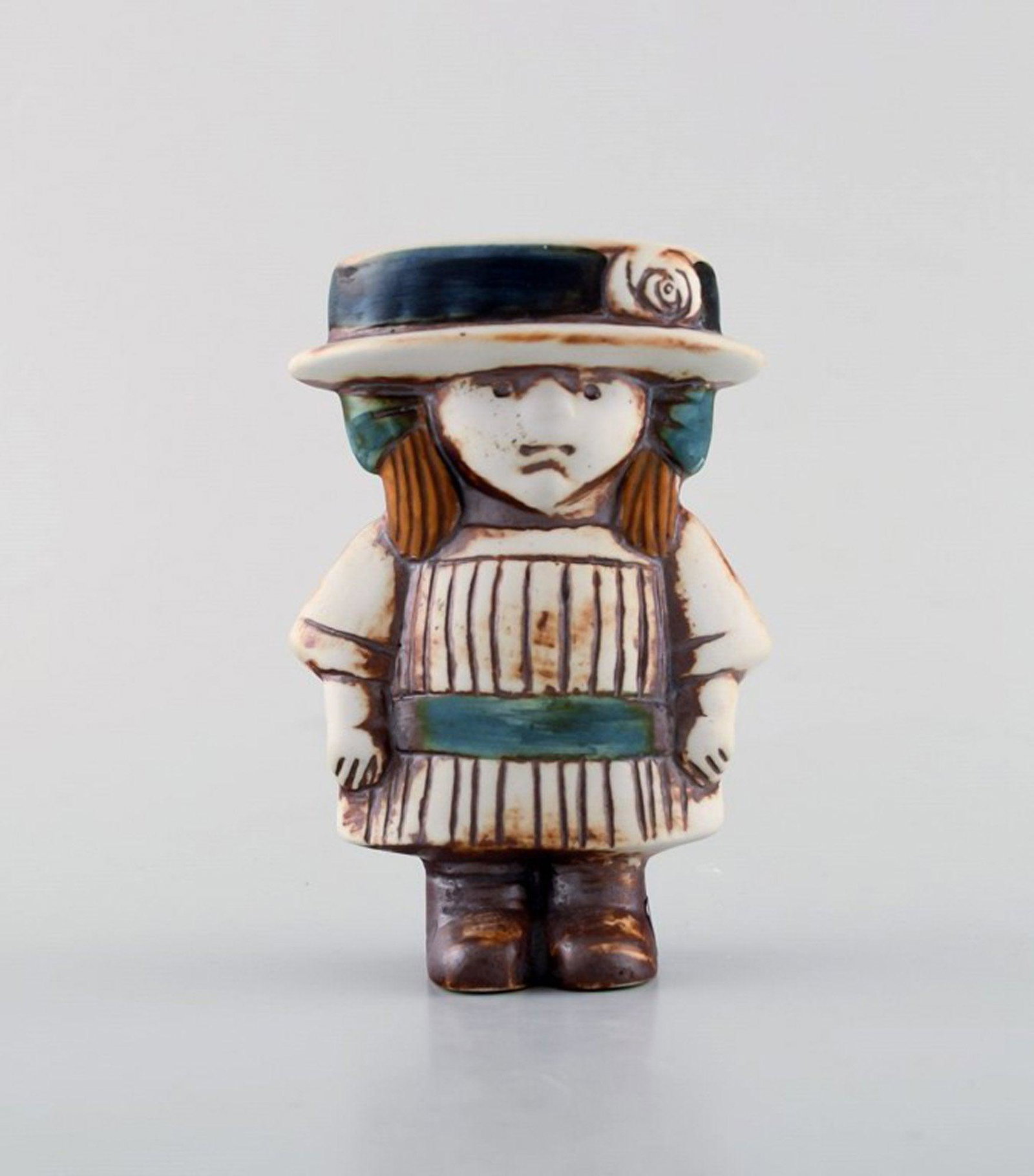 Lisa larson for Gustavsberg. Figure in glazed ceramics "Sweden".: Lisa larson for Gustavsberg. Figure in glazed ceramics "Sweden". Lisa Larson is a Swedish ceramic designer who started at Gustavsberg Porcelain Factory in 1953. Lisa Larson is best known for her humor