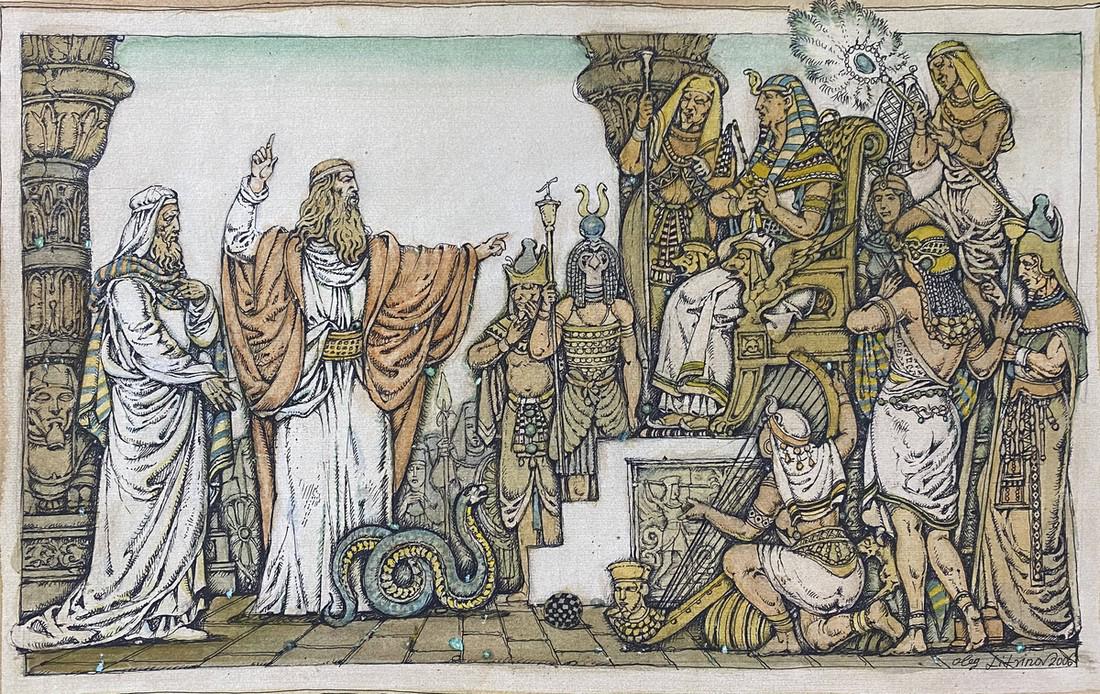 Watercolor ,mascara, painting Series of paintings "Bible" Litvinov Oleg Arkad'yevich (1 of 9)