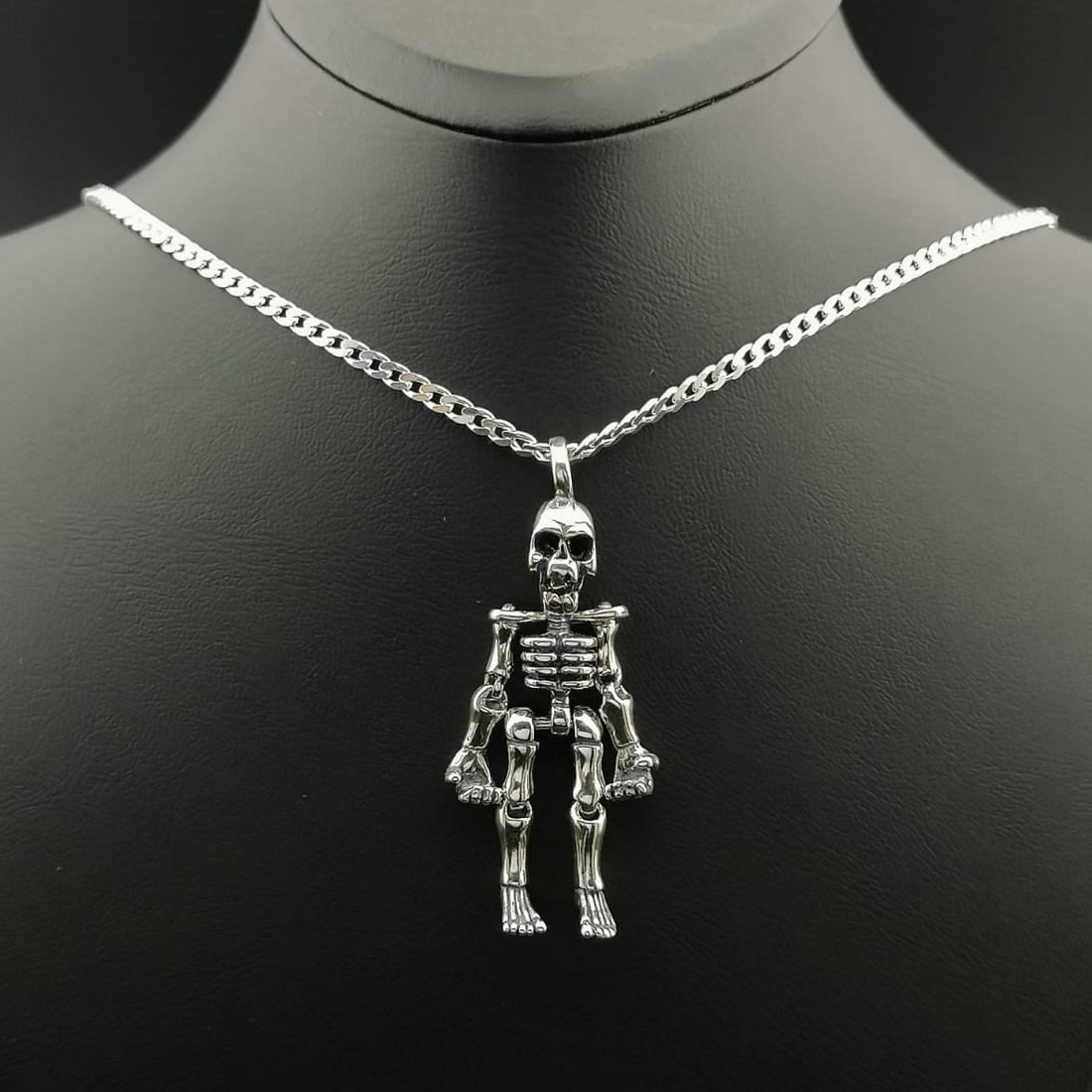925 Silver Chain with Skeleton Skull Pendant (1 of 8)