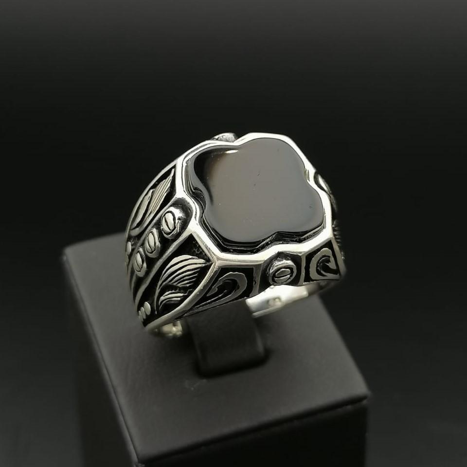 925 Silver Men's Ring with Black Onyx (1 of 7)