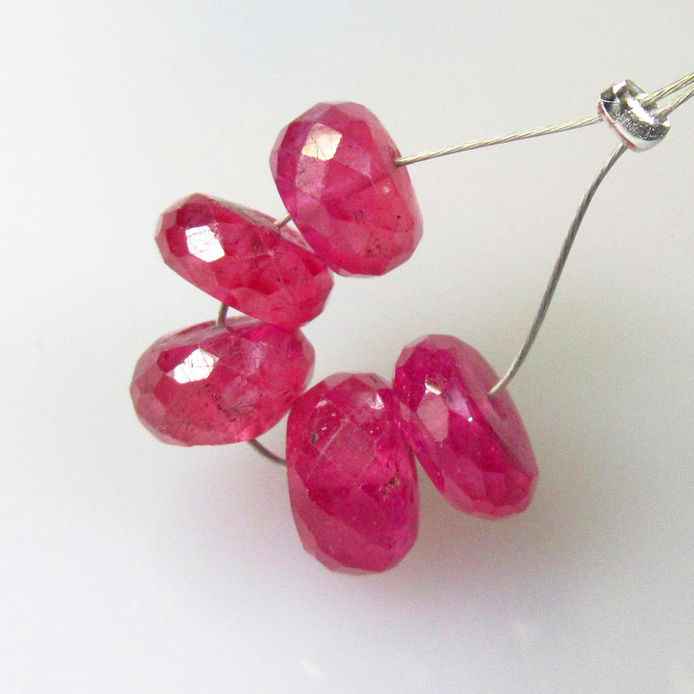 10.46 Ct Natural Mozambique Red Ruby Round Beads (1 of 2)