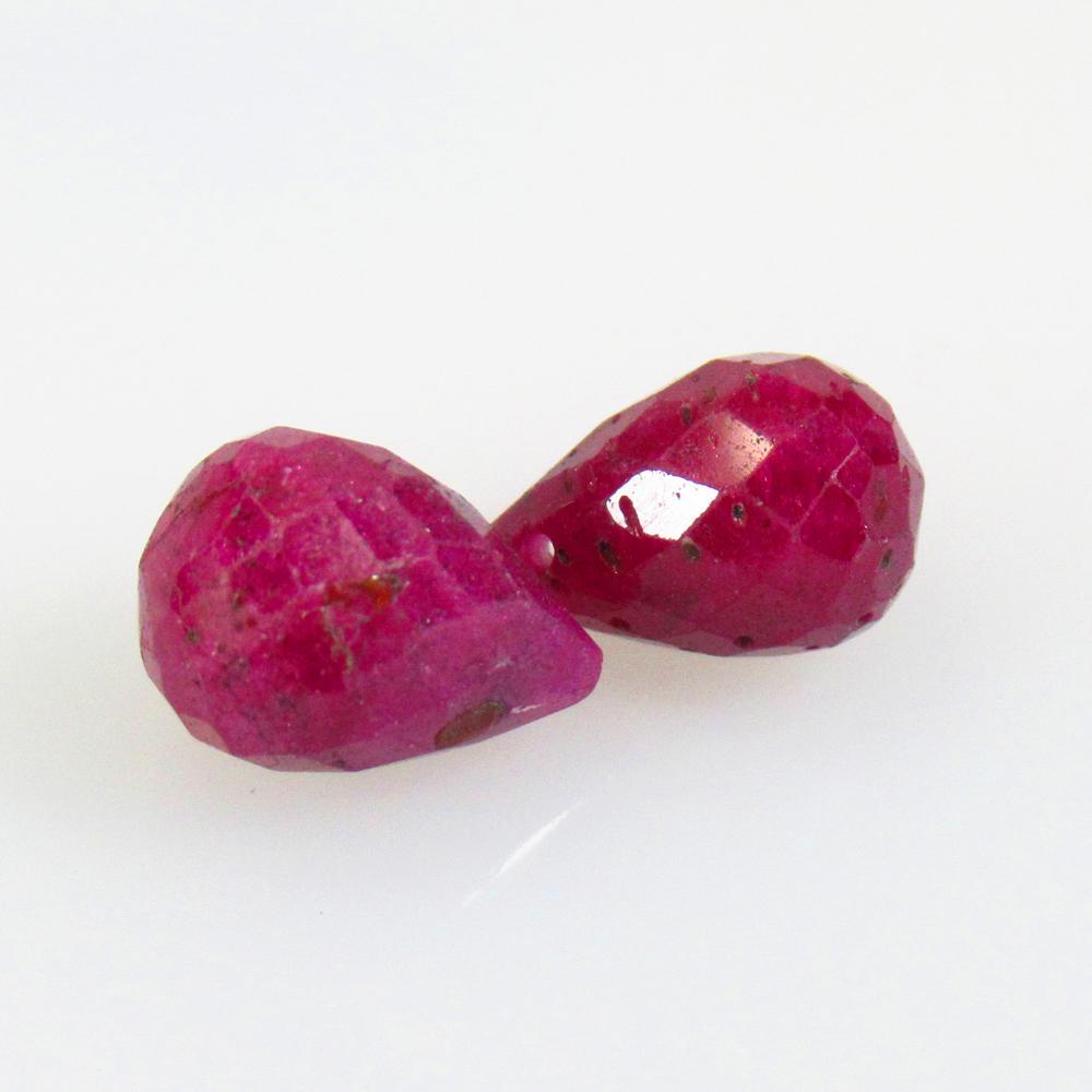 6.31 Ctw Natural 2 Mozambique Red Ruby Pear Drop Beads (1 of 2)