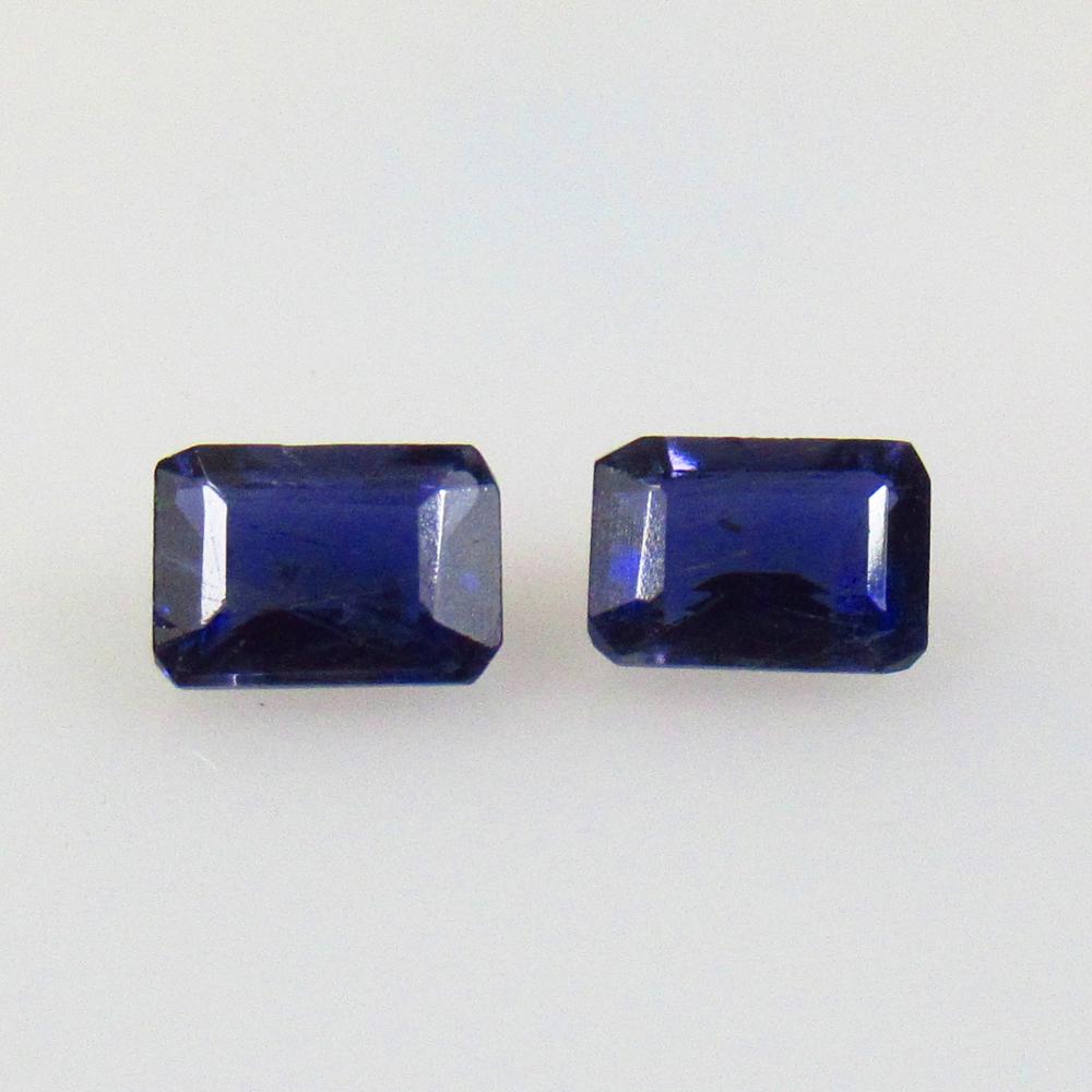 1.90 Ctw Natural Iolite Octagon Pair: No Reserve! Title: 1.90 Ctw Natural Iolite Octagon Pair Stone Clarity: VVS Gemstones: Natural Iolite Carat Weights: 1.9 Size/Dimensions: 7.10 x 5.00 x 3.60 mm / 2 Pc's Additional Information: Very Goo