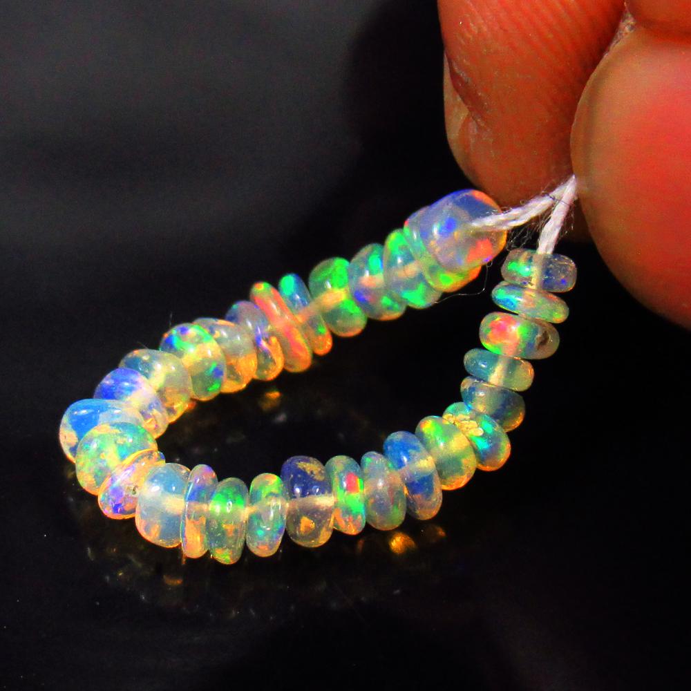 2.03 Ctw Natural 34 Drilled Fire Opal Round Beads (1 of 1)