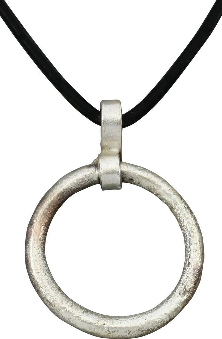 CELTIC PROSPERITY RING NECKLACE C.400-100 B.C.: Before the Roman invasion of the British Isles, rings of bronze, silver, and gold were used as a means of exchange, particularly in Ireland. Most exchanges of goods and property were conducted by bart