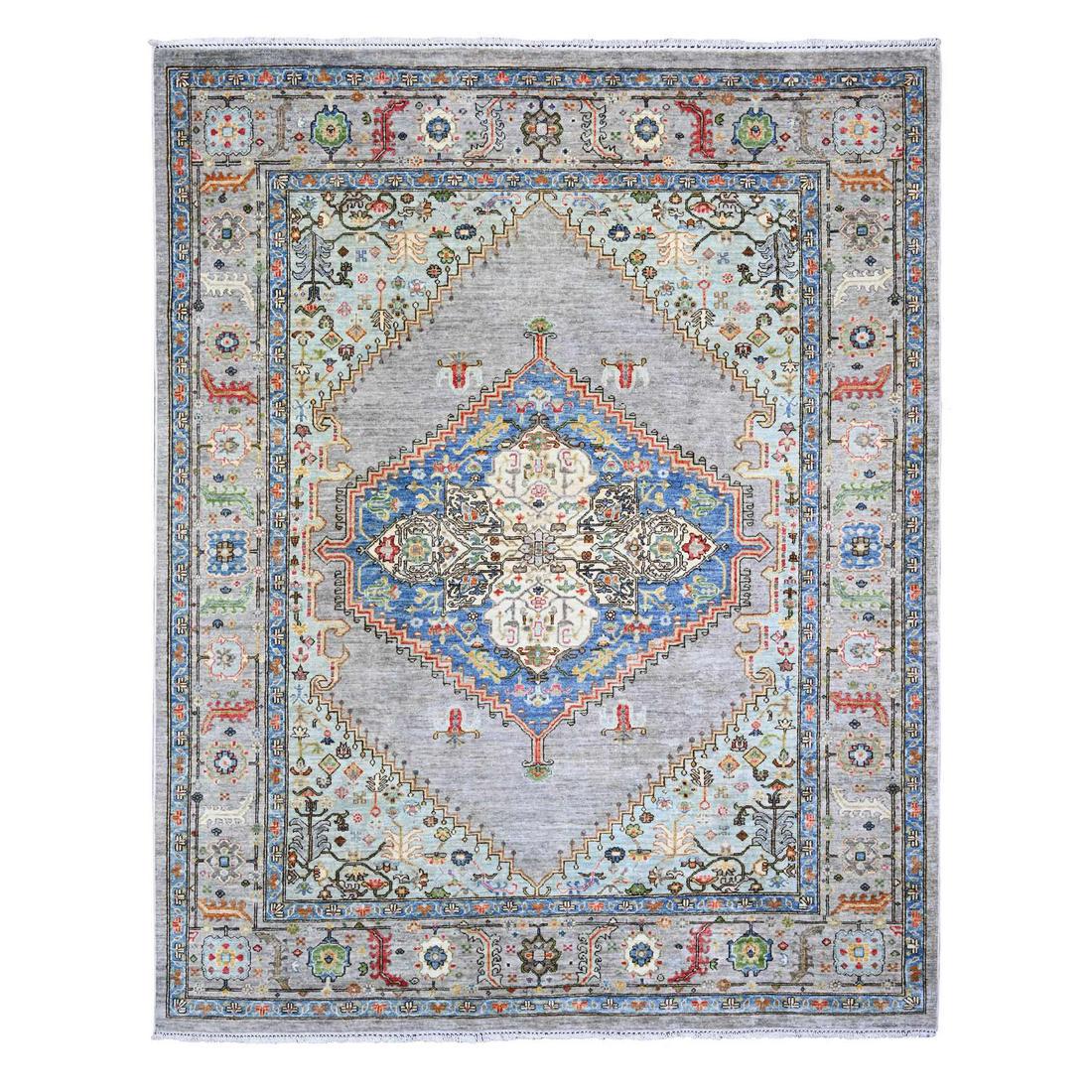 Light Gray Finer Peshawar Soft Wool Hand Knotted Oriental Rug (1 of 12)