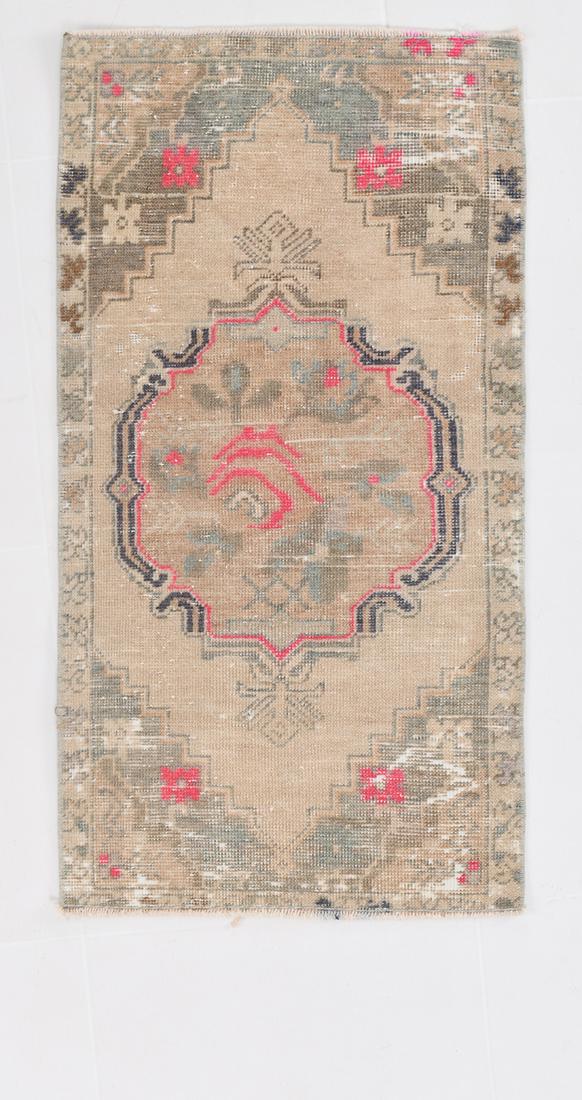 1' x 3' Vintage Turkish Doormat Rug - 19128 (1 of 18)