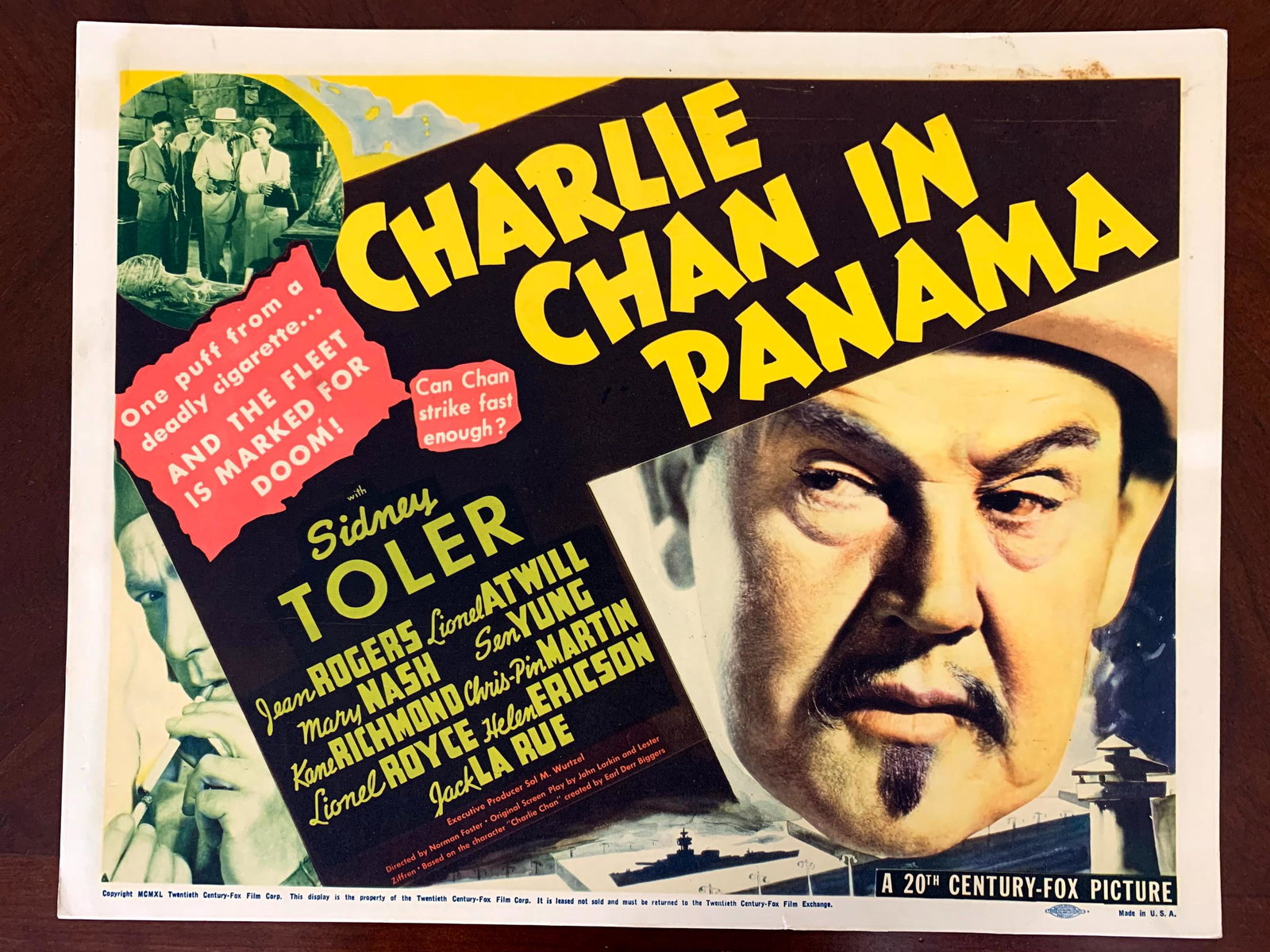 Charlie Chan In Panama - Sydney Toler (1940) US Title Card - Rare! (1 of 3)