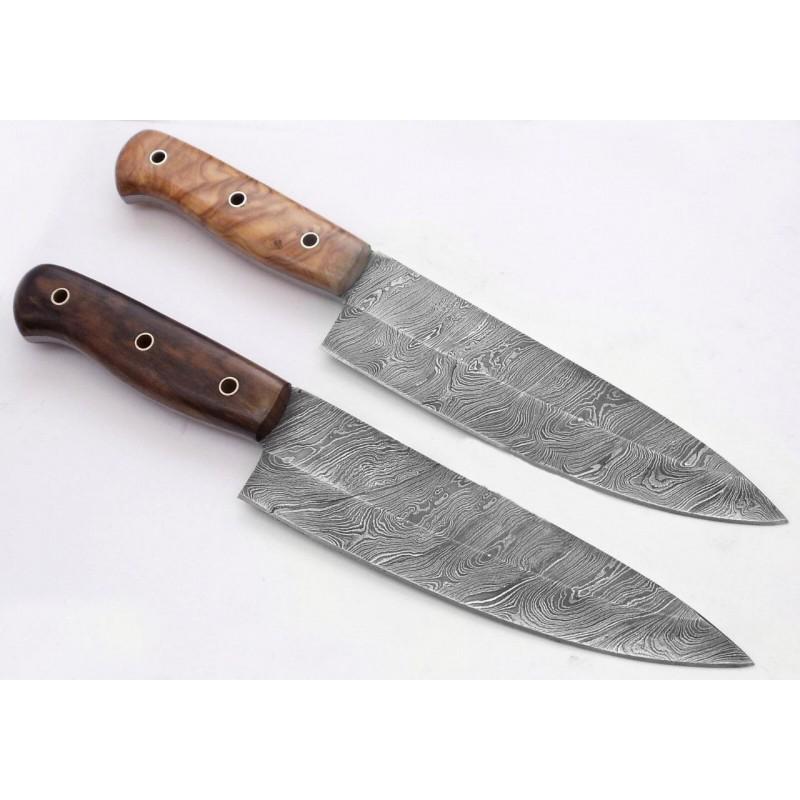Set 2 work exclusive kitchen chef damascus steel knives (1 of 4)