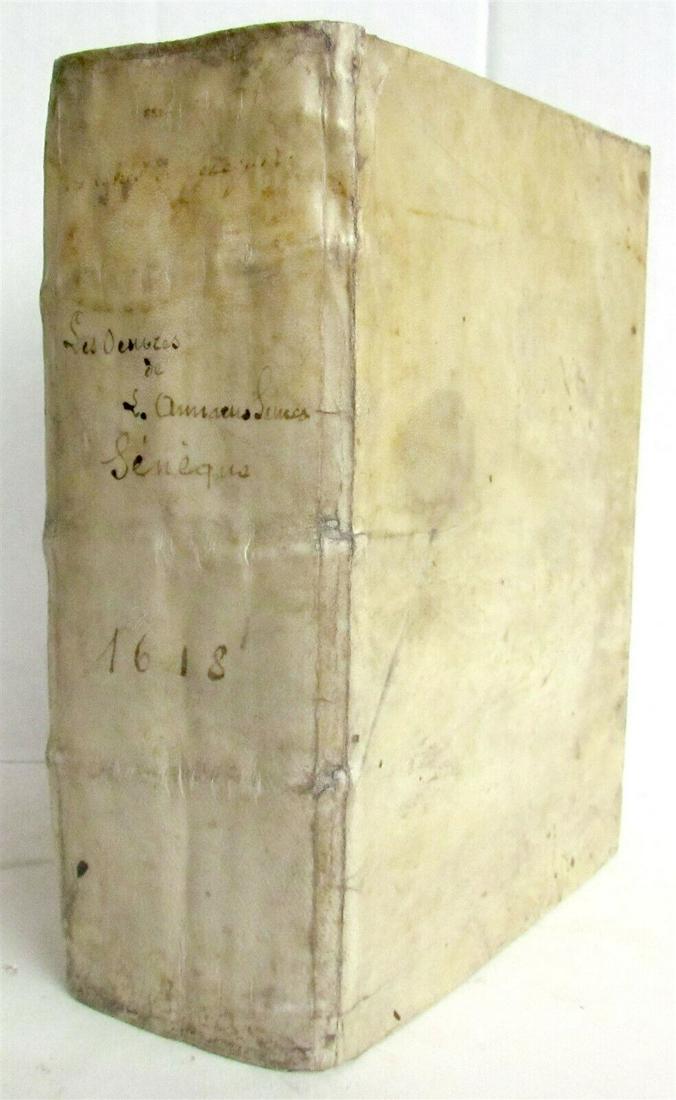 1618 SENECA WORKS in FRENCH VELLUM BOUND ANTIQUE (1 of 10)