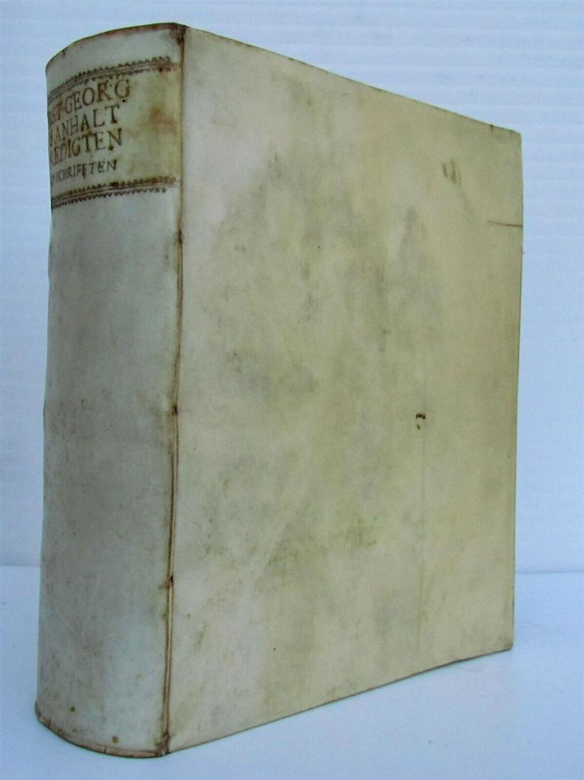 1741 GERMAN THEOLOGY GEISTREICHE PREDIGTEN antique VELLUM BOUND book (1 of 9)