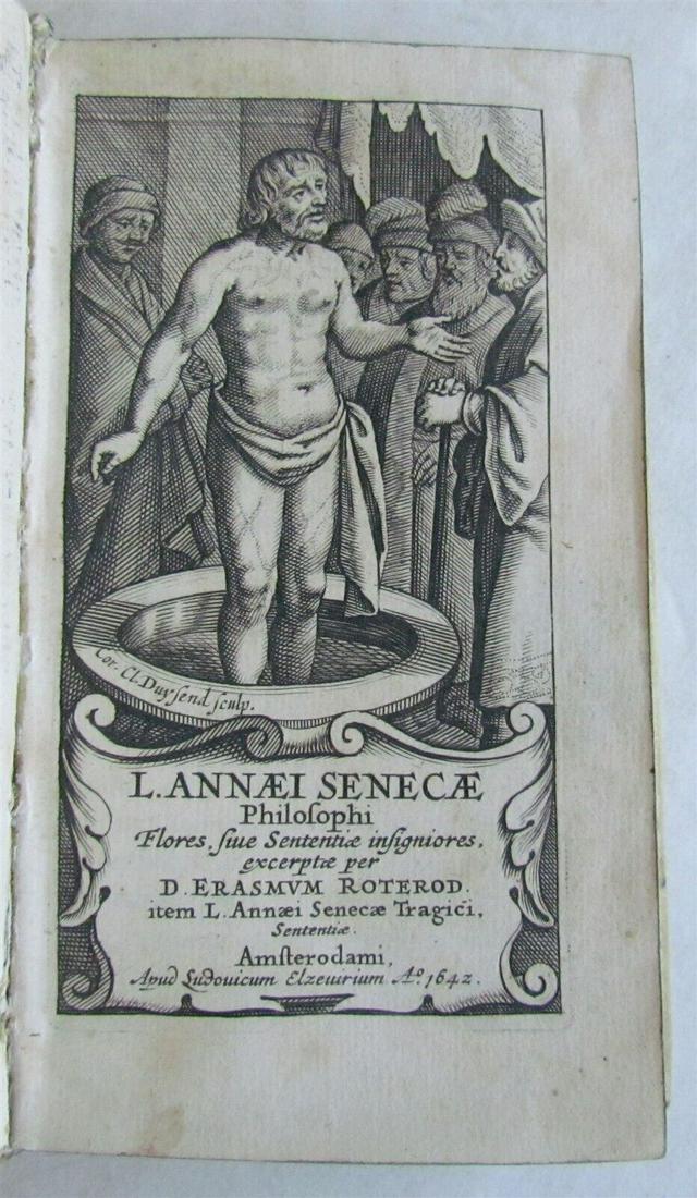 1642 Anthology of quotations from Seneca by Erasmus VELLUM BOUND antique ELZEVIR (1 of 5)