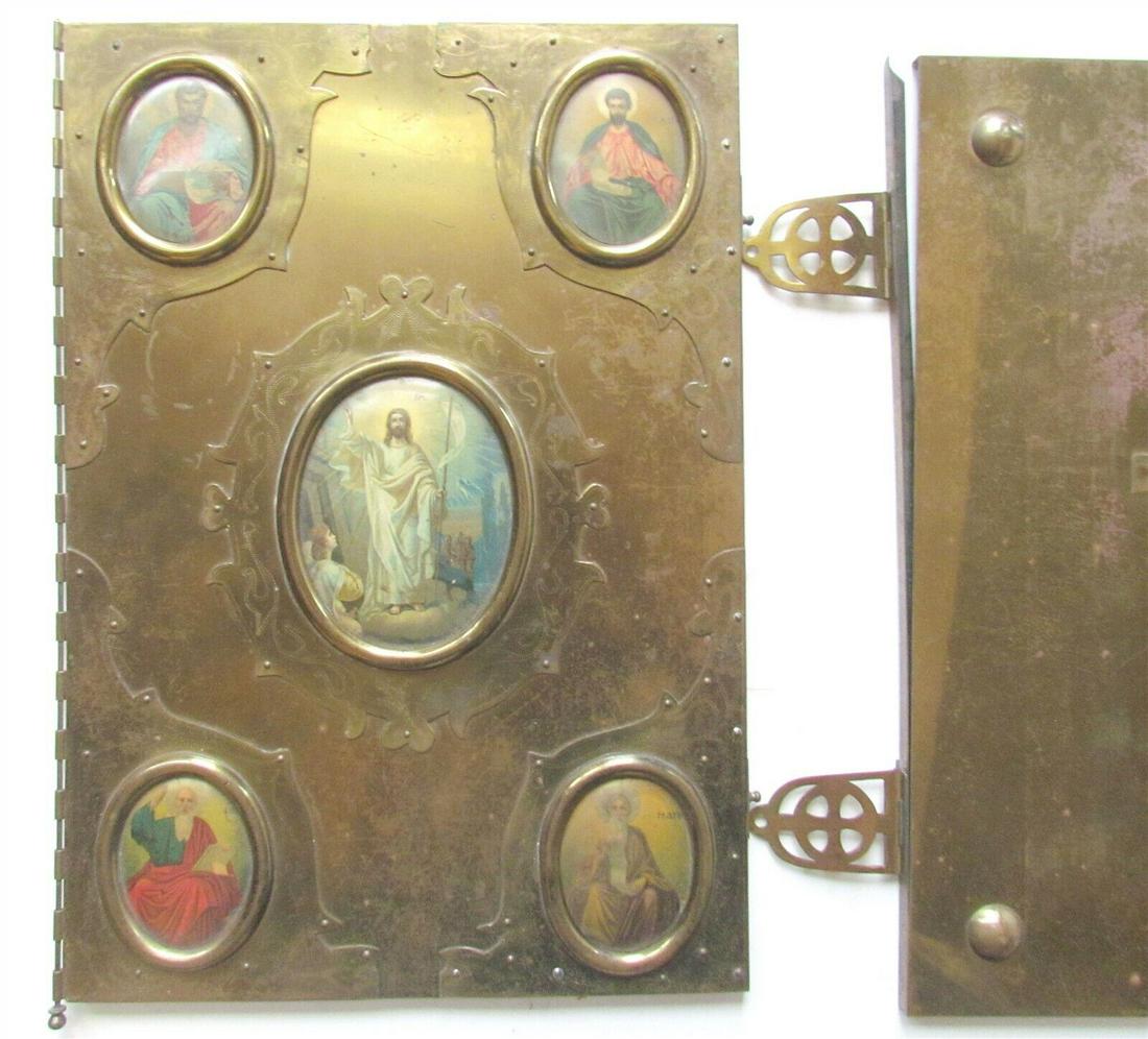 RUSSIAN or GREEK ORTHODOX GOSPEL BRASS COVERS large folio (1 of 12)