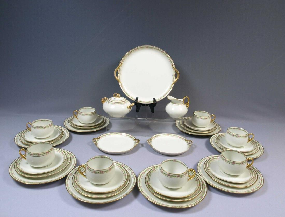 Limoges France CH Field Haviland GDA COFFEE TEA Dessert SET Cups Rose Garland (1 of 10)