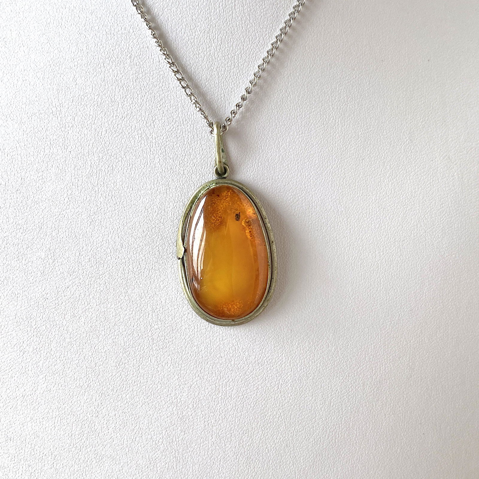 Incredible Unique Vintage Amber Pendant shaped like a Drop (1 of 6)
