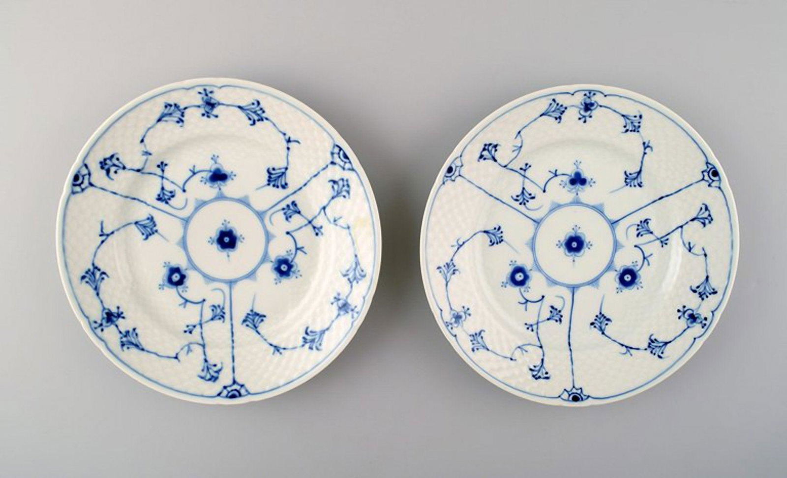 Bing & Grondahl blue fluted nr. 326 flat plate. 2 pcs. in stock. (1 of 4)