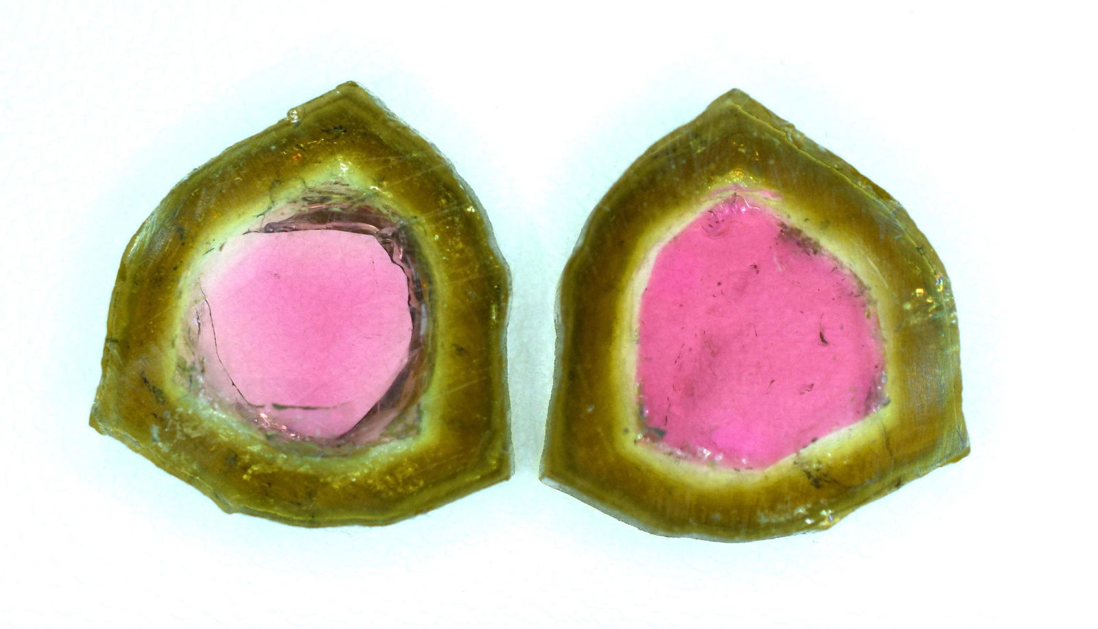 Watermelon Tourmaline Slices Pair From Paproke Afghanistan - 13.20 Carats (1 of 5)