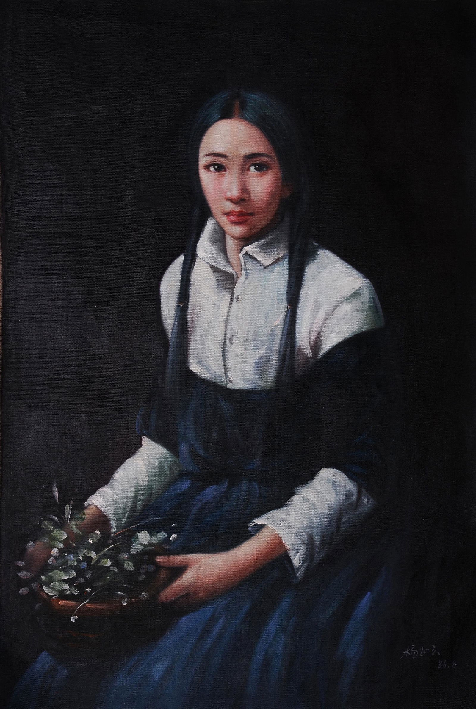 Chinese handmade oil painting-YANG FEIYUN: Title: Chinese handmade oil painting-YANG FEIYUN Maker: 1 Origin: Asian private collection Date/Period: 20th C Materials: Painting on linen oil Description: Size: about 97x68cm Famous painters and art