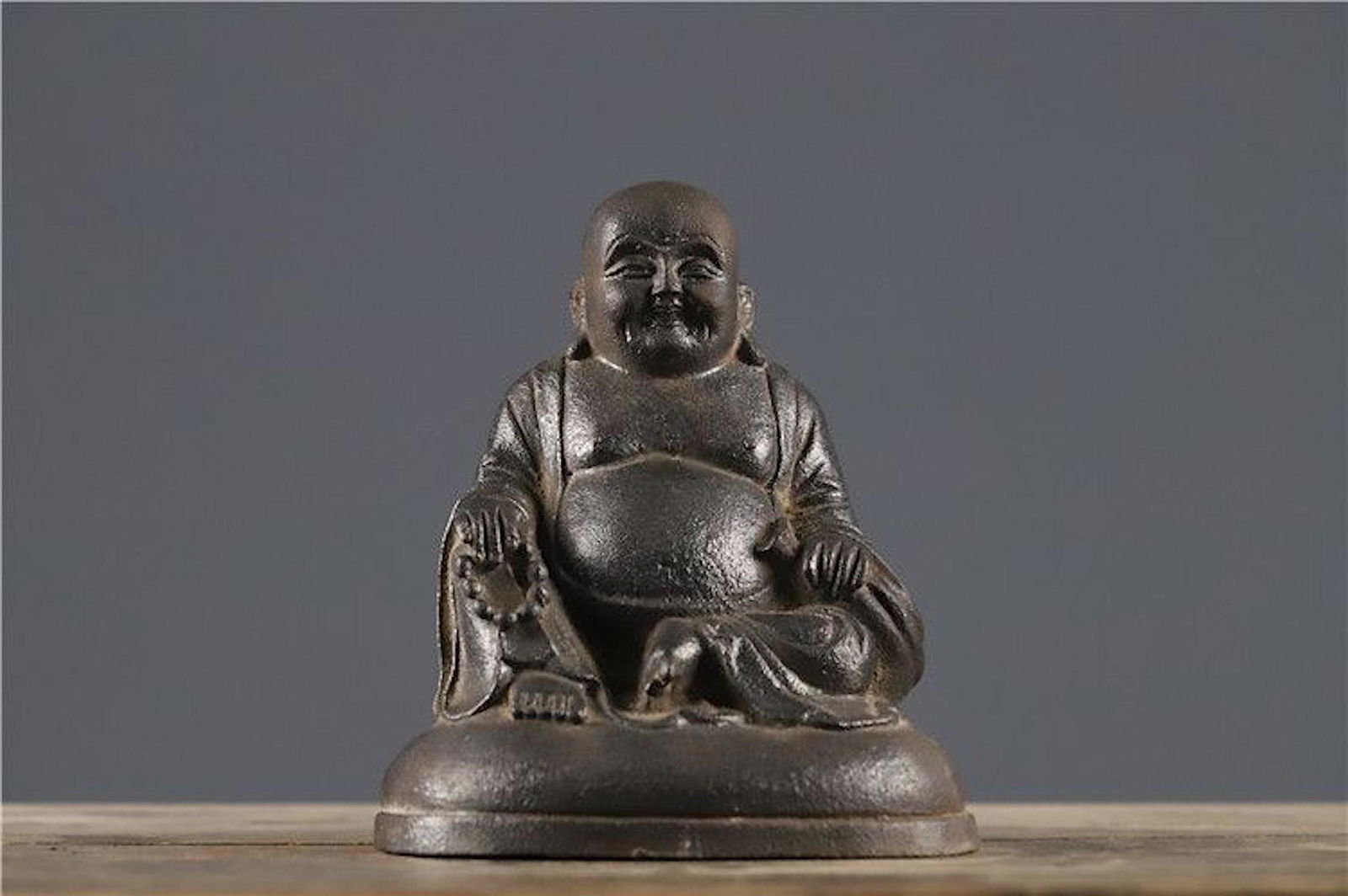 Southern Japan Ironware - Maitreya Buddha Sculpture (1 of 6)