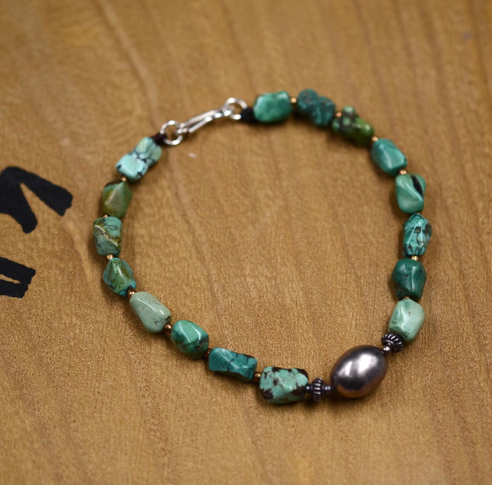 Antique Tibetan Turquoise-Silver Bracelet (1 of 4)