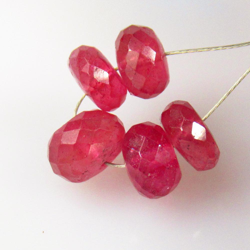 12.35 Ctw Natural 5 Mozambique Red Ruby Round Beads (1 of 2)
