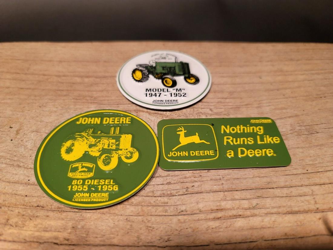 3 Metal "John Deere" Magnets (1 of 10)