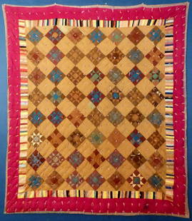 Antique 19th Century Ohio Amish "Hap" Or "Comforter": This is a rare find. It is a 19th Century Ohio Amish "Hap" or Comforter. It is quite thick as there is a lot of batting in this piece. It is "tied" NOT quilted. It is not in mint condition as it has