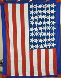 WWII American Flag Quilt, Registered with Library of Congress