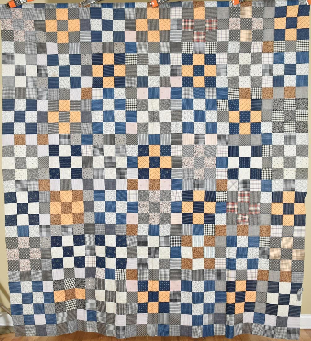 1890's Nine Patch Quilt Top, Mint Condition (1 of 11)