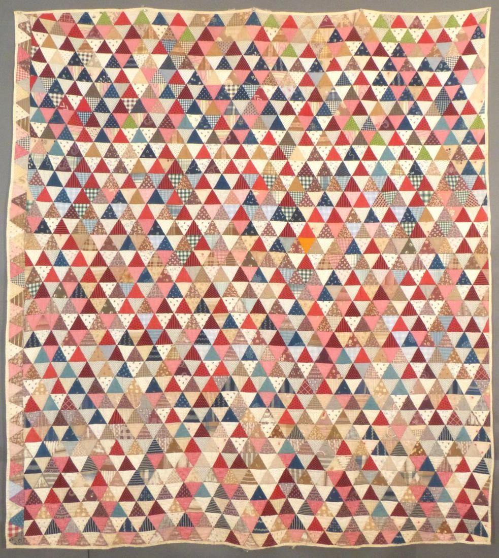 Antique "Thousand Pyramids" Quilt, c.1880-1900 (1 of 13)