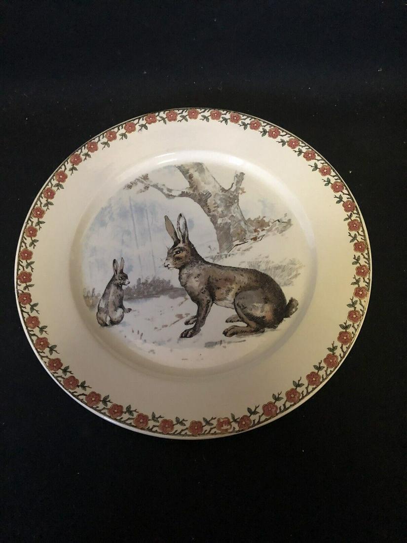 9” German Porcelain Rabbit Plate (1 of 4)