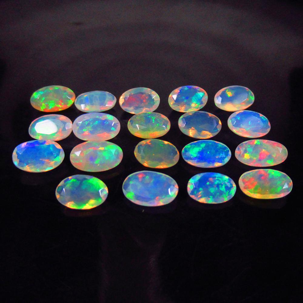 12.34 Ctw Natural 19 Multi-Color Fire Welo Opal Oval Set (1 of 4)