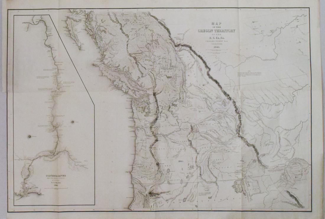 1841 Wilkes Map of the Pacific Northwest -- Map of the Oregon Territory by the U.S. Ex. Ex. (1 of 1)