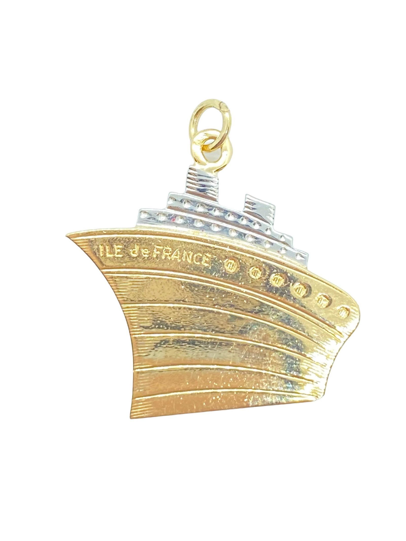 Vintage 18k â€œIle de Franceâ€ cruise ship charm (1 of 5)