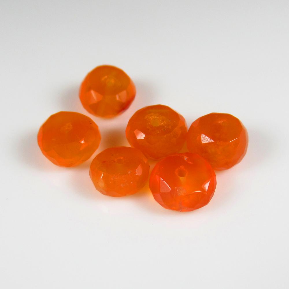 Natural Carnelian Beads - 7.53 Ct: No Reserve! Title: Natural Carnelian Beads - 7.53 Ct Origin: Brazil Weight: 7.53 Size/Dimensions: 6.0 - 6.5 mm Additional Information: Pieces : 6 No's / Shape : Drilled Round Beads / Color : Orange / 