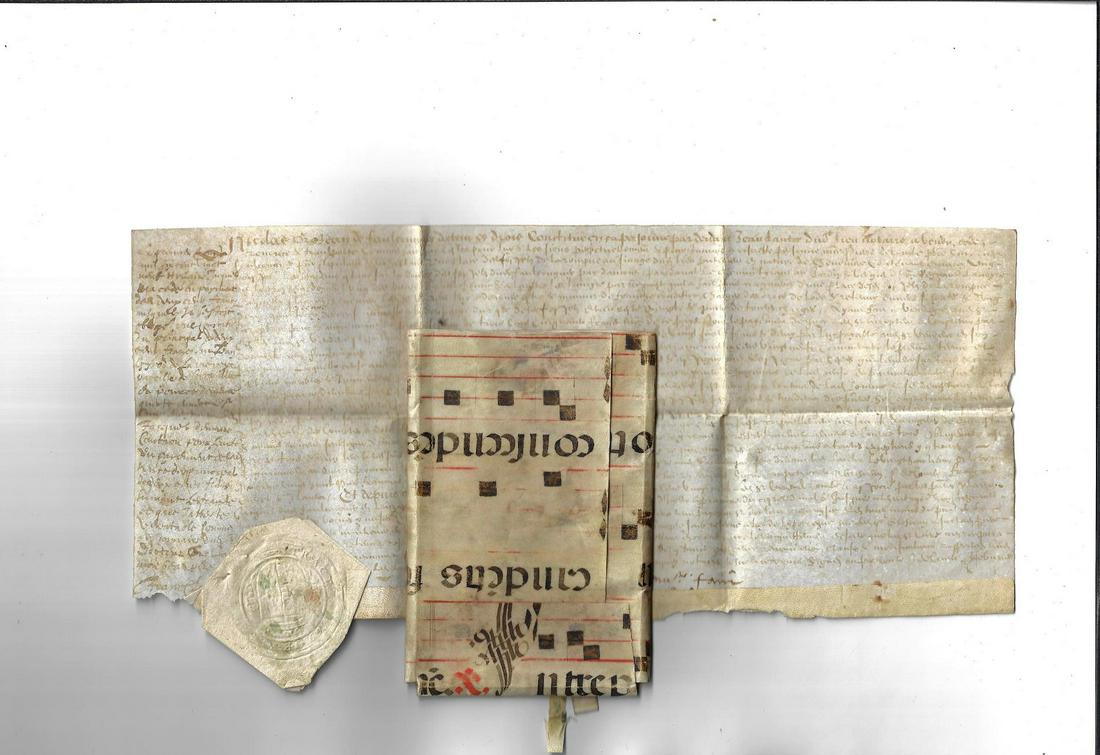 1631 Vellum Hymnal Pouch and Document (1 of 3)