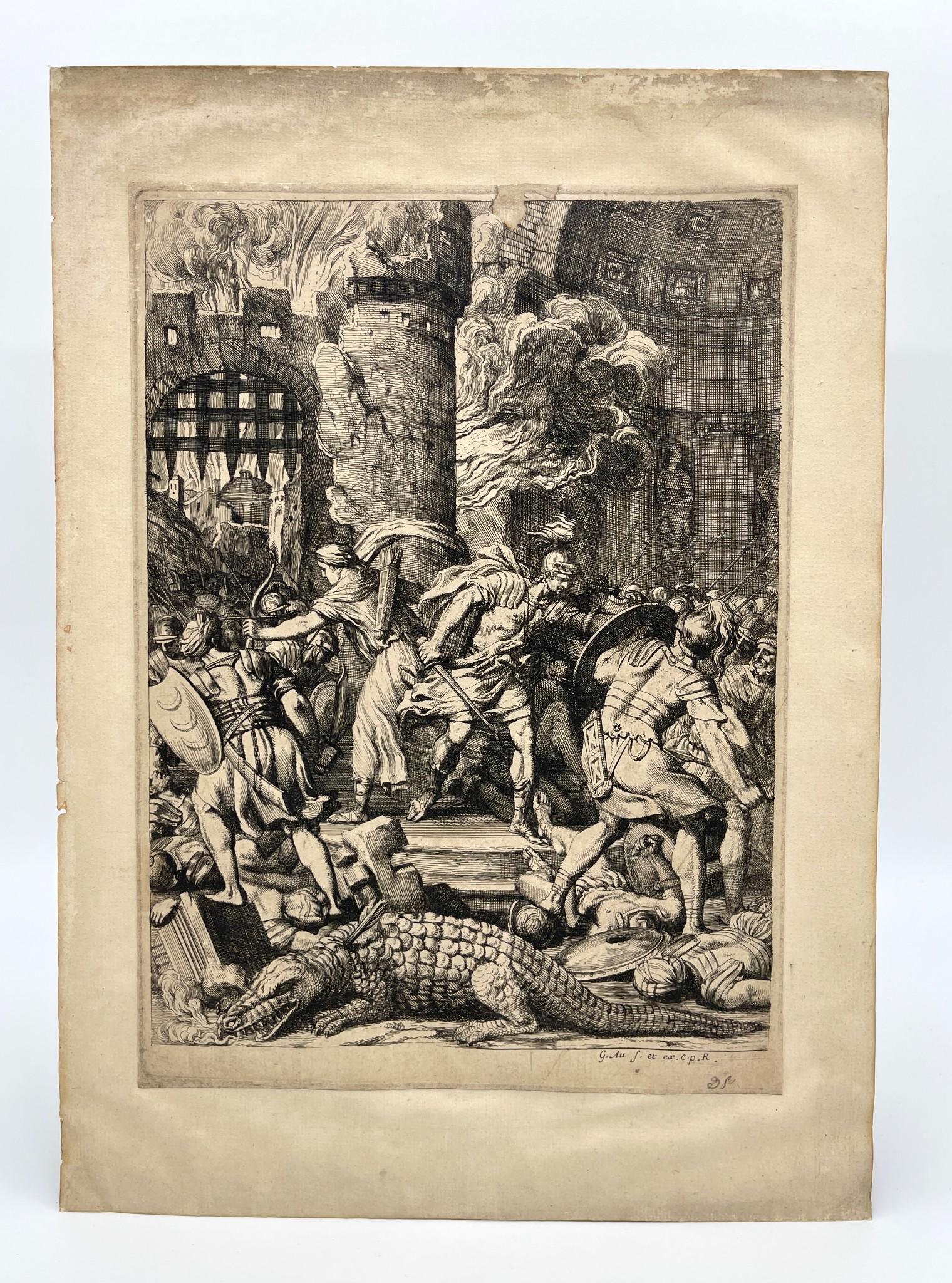 Antique Engraving - Capture of Alexandria - Girard Audran - Guillaume Courtois: Title/Artist: Antique Engraving - Capture of Alexandria - Girard Audran - Guillaume Courtois Date: 17th Century Material: Paper Dimensions: 38 cm x 32 cm Description: Capture of Alexandria 1672–