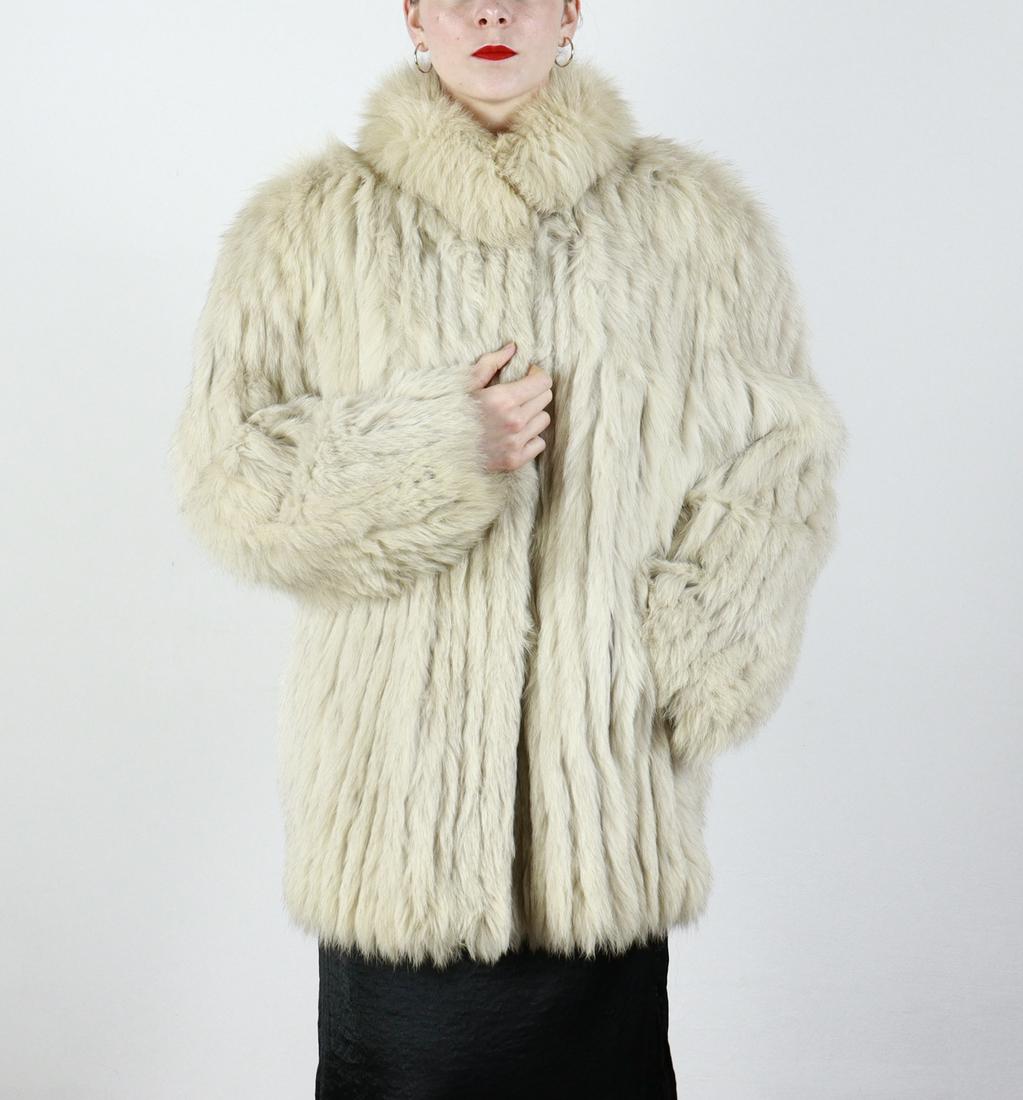 FLUFFY BLUE FOX FUR JACKET EU: L; US: 16 (1 of 8)