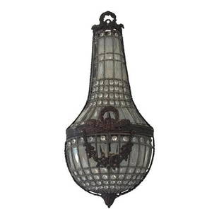 Swedish Style Garland Swag Sconce: This beautiful sconce is perfect for illuminating that special place. Flank an entrance or painting.DIMENSIONS: 12"W x 6.5"D x 27"LSTYLES: Hollywood Regency ScandinavianITEM TYPE: Vintage, Antique or