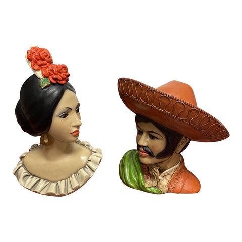 1960s Hidalgo Mexican Vintage Ceramic Statues - Set of 2 (1 of 7)
