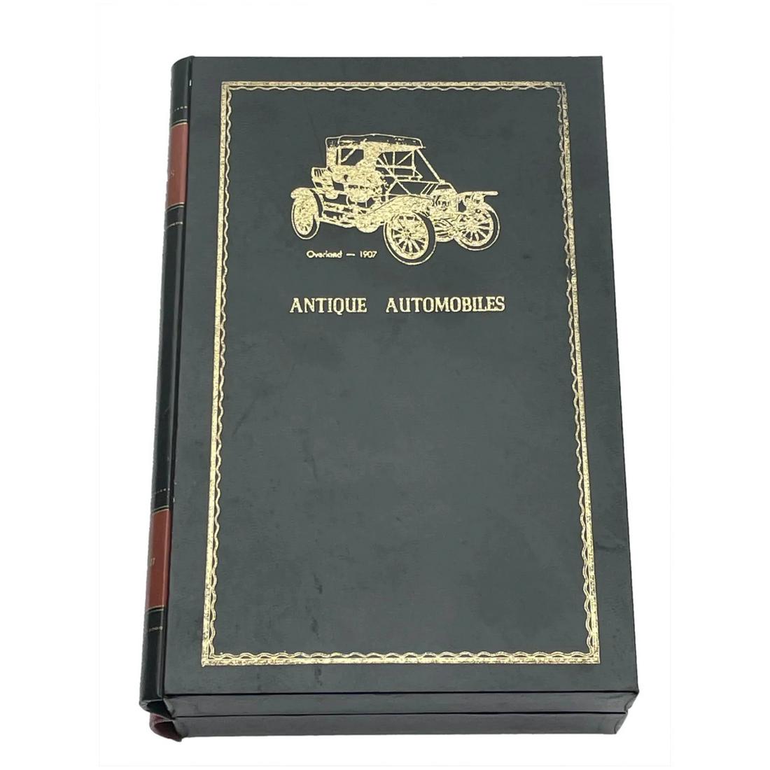 Swedish Leather & Wood Cigar Cigarette Box In Form Of Antique Automobiles Book (1 of 12)
