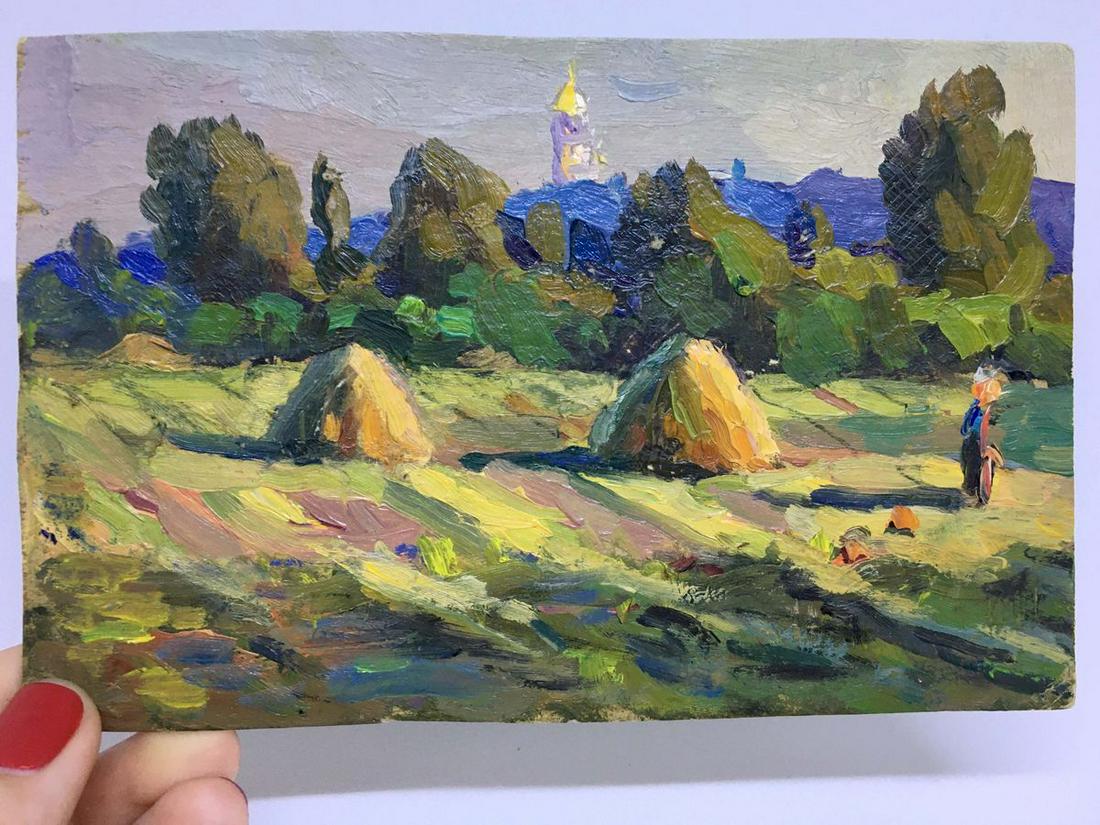 Oil painting Haystacks Popov I. A. (1 of 6)